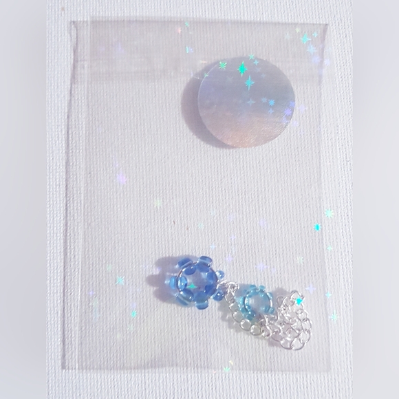 Blue Floatie Ring Dangling Handmade Jewelry NEW s9-10 - Picture 15 of 15